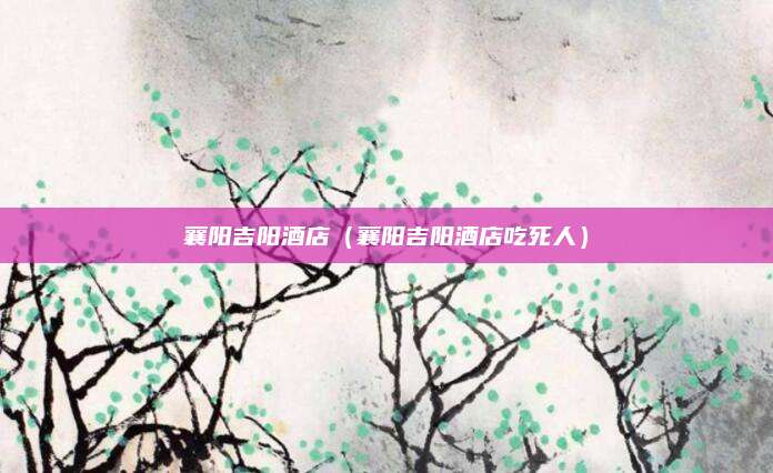 襄阳吉阳酒店(襄阳吉阳酒店吃死人)