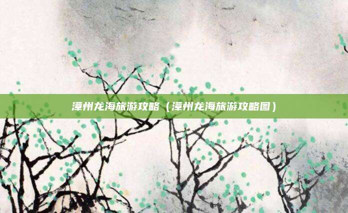 漳州龙海旅游攻略（漳州龙海旅游攻略图）
