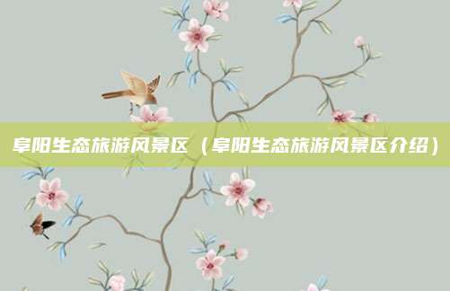 阜阳生态旅游风景区(阜阳生态旅游风景区介绍)
