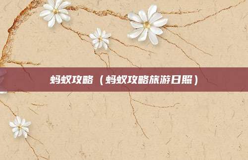 蚂蚁攻略（蚂蚁攻略旅游日照）