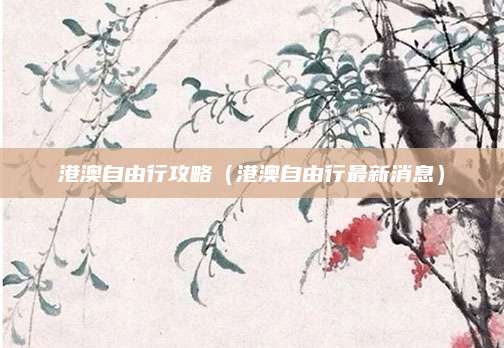 港澳自由行攻略(港澳自由行最新消息)