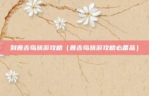 到普吉岛旅游攻略(普吉岛旅游攻略必备品)