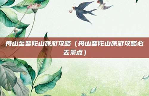舟山至普陀山旅游攻略（舟山普陀山旅游攻略必去景点）