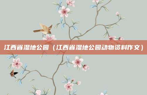江西省湿地公园（江西省湿地公园动物资料作文）