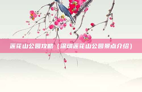 莲花山公园攻略（深圳莲花山公园景点介绍）