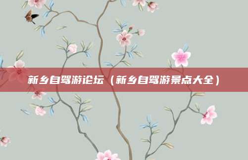 新乡自驾游论坛(新乡自驾游景点大全)