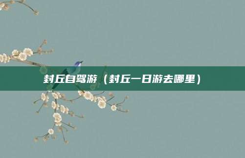 封丘自驾游（封丘一日游去哪里）