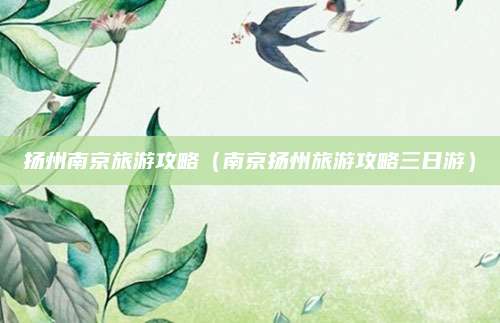 扬州南京旅游攻略(南京扬州旅游攻略三日游)