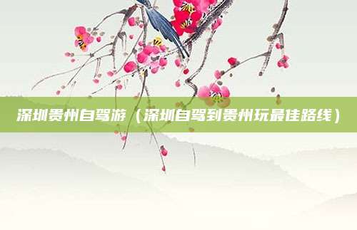 深圳贵州自驾游（深圳自驾到贵州玩最佳路线）