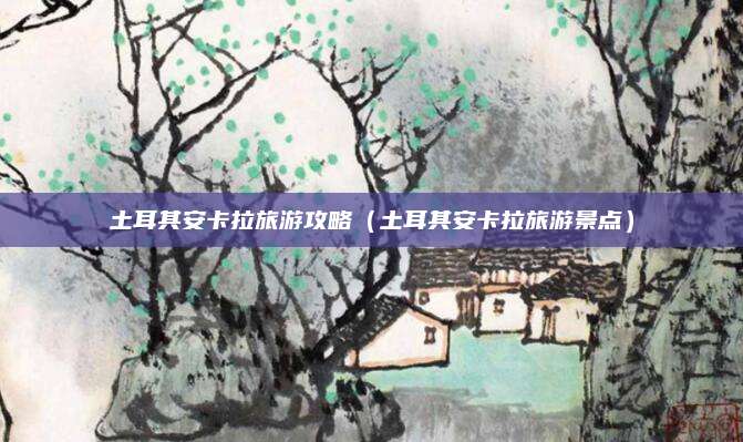 土耳其安卡拉旅游攻略(土耳其安卡拉旅游景点)