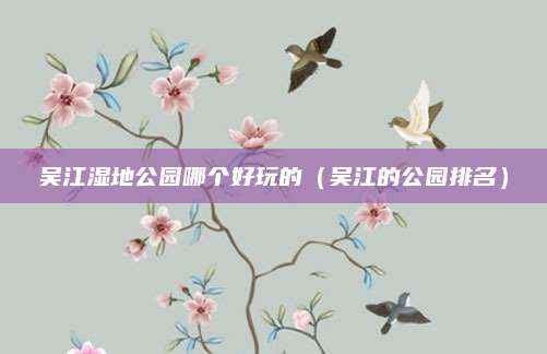 吴江湿地公园哪个好玩的（吴江的公园排名）