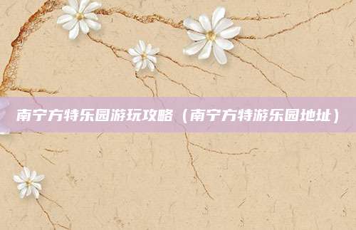 南宁方特乐园游玩攻略（南宁方特游乐园地址）