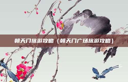 朝天门旅游攻略(朝天门广场旅游攻略)