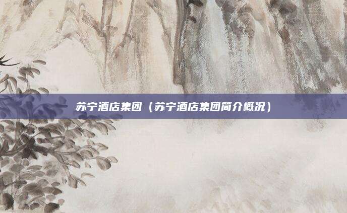 苏宁酒店集团(苏宁酒店集团简介概况)