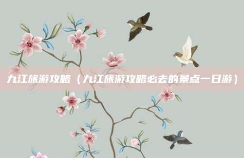 九江旅游攻略（九江旅游攻略必去的景点一日游）