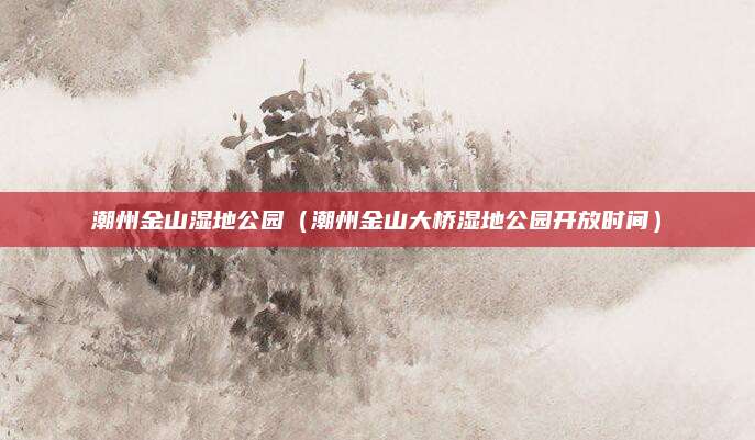 潮州金山湿地公园(潮州金山大桥湿地公园开放时间)