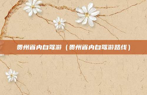 贵州省内自驾游（贵州省内自驾游路线）