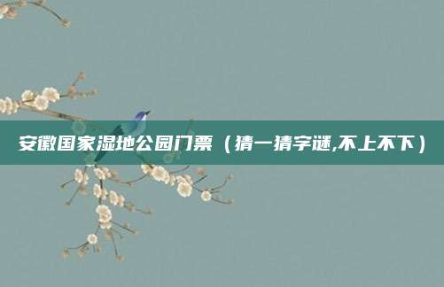 安徽国家湿地公园门票（猜一猜字谜,不上不下）