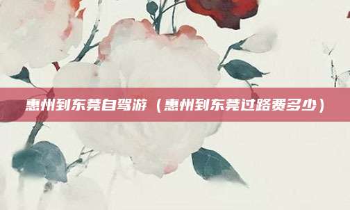 惠州到东莞自驾游（惠州到东莞过路费多少）