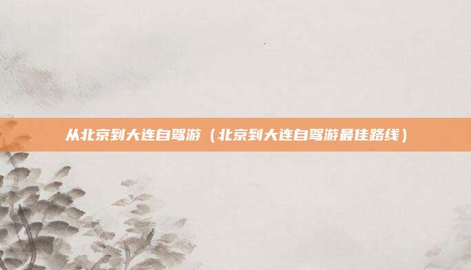 从北京到大连自驾游(北京到大连自驾游最佳路线)
