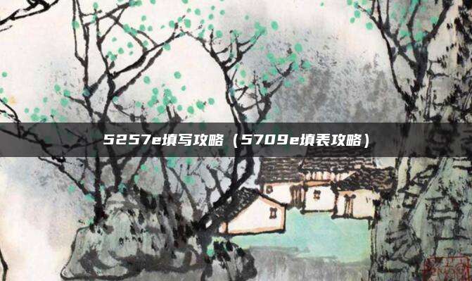 5257e填写攻略（5709e填表攻略）