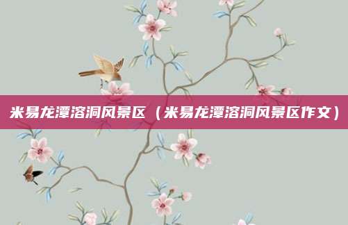 米易龙潭溶洞风景区（米易龙潭溶洞风景区作文）