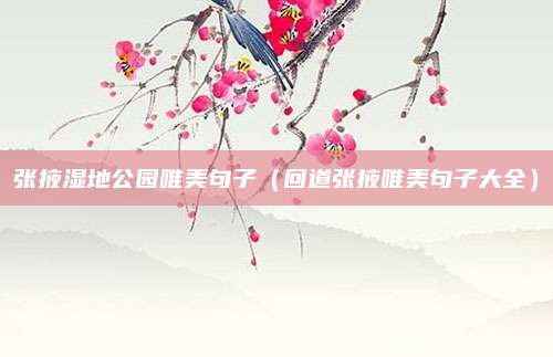 张掖湿地公园唯美句子（回道张掖唯美句子大全）