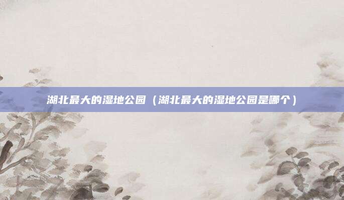 湖北最大的湿地公园（湖北最大的湿地公园是哪个）