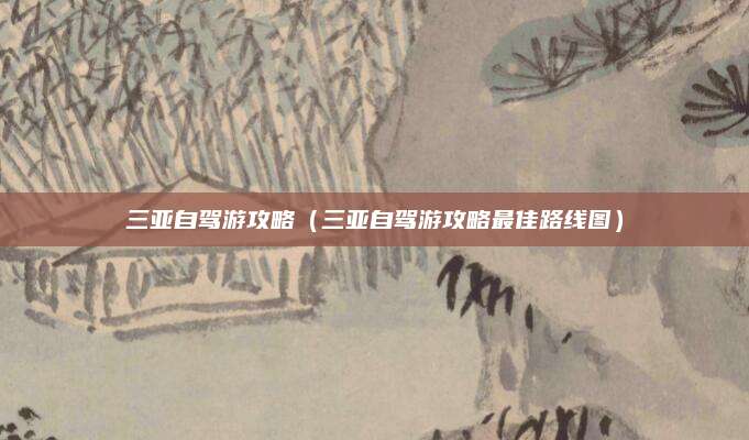 三亚自驾游攻略（三亚自驾游攻略最佳路线图）