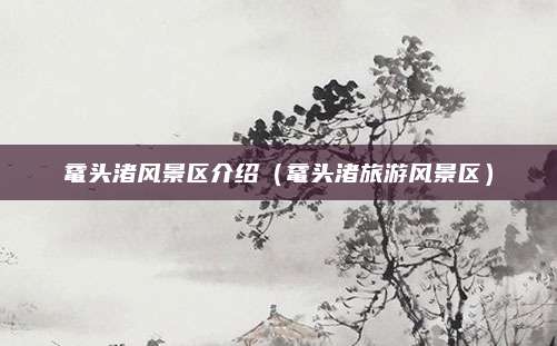 鼋头渚风景区介绍(鼋头渚旅游风景区)