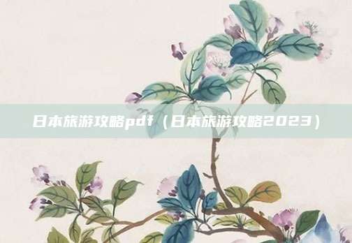 日本旅游攻略pdf(日本旅游攻略2023)