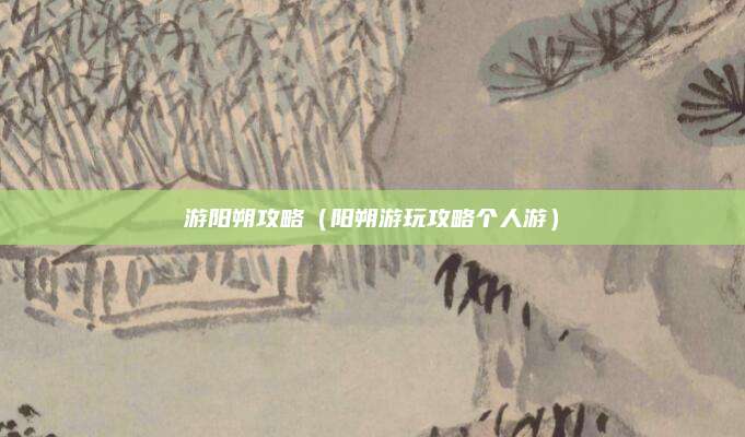 游阳朔攻略(阳朔游玩攻略个人游)