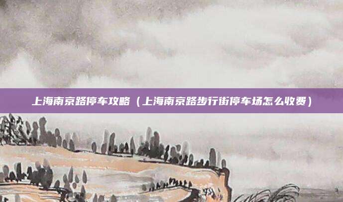 上海南京路停车攻略（上海南京路步行街停车场怎么收费）
