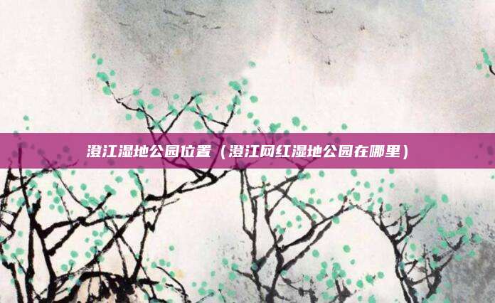 澄江湿地公园位置(澄江网红湿地公园在哪里)