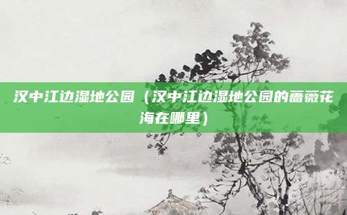汉中江边湿地公园(汉中江边湿地公园的蔷薇花海在哪里)