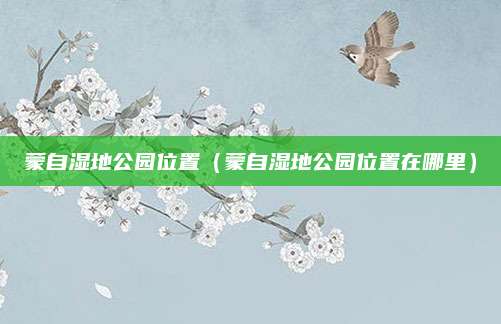 蒙自湿地公园位置（蒙自湿地公园位置在哪里）