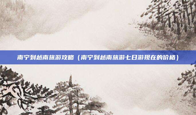 南宁到越南旅游攻略(南宁到越南旅游七日游现在的价格)