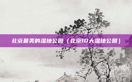 北京最美的湿地公园(北京10大湿地公园)