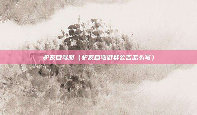 驴友自驾游（驴友自驾游群公告怎么写）