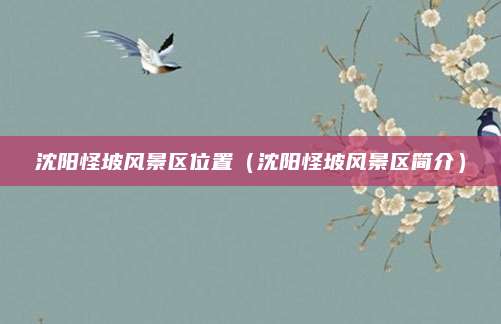 沈阳怪坡风景区位置（沈阳怪坡风景区简介）