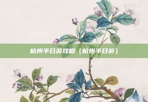 杭州半日游攻略（杭州半日游）