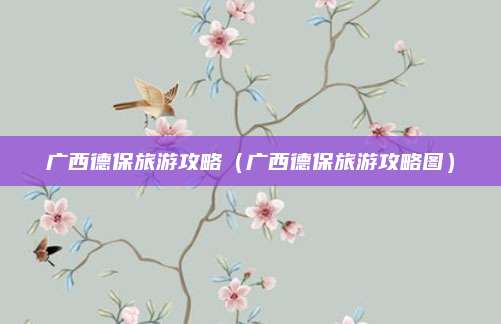 广西德保旅游攻略(广西德保旅游攻略图)