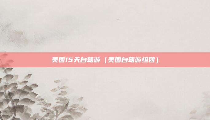 美国15天自驾游（美国自驾游组团）