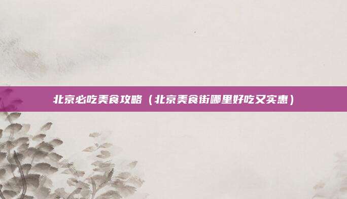 北京必吃美食攻略（北京美食街哪里好吃又实惠）