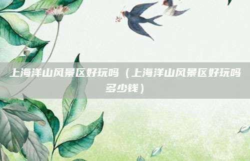 上海洋山风景区好玩吗（上海洋山风景区好玩吗多少钱）