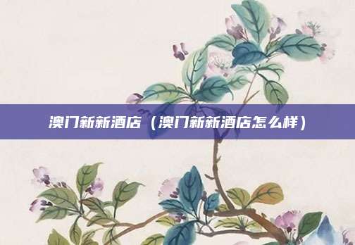 澳门新新酒店（澳门新新酒店怎么样）