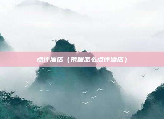 点评酒店(携程怎么点评酒店)