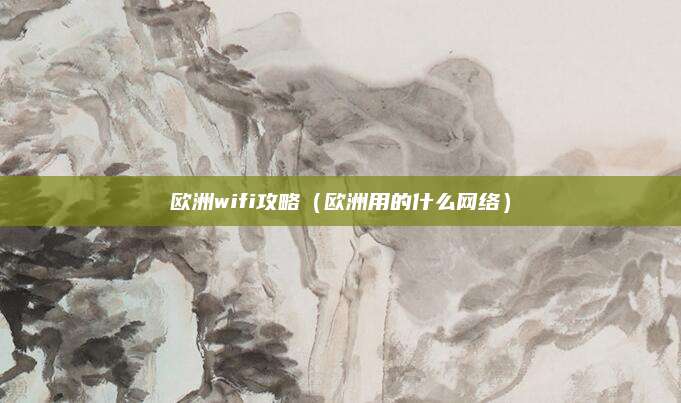 欧洲wifi攻略（欧洲用的什么网络）