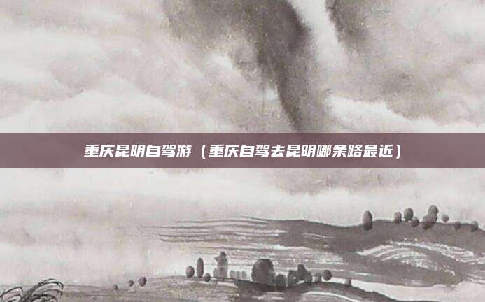 重庆昆明自驾游（重庆自驾去昆明哪条路最近）