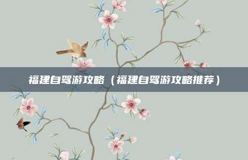 福建自驾游攻略（福建自驾游攻略推荐）